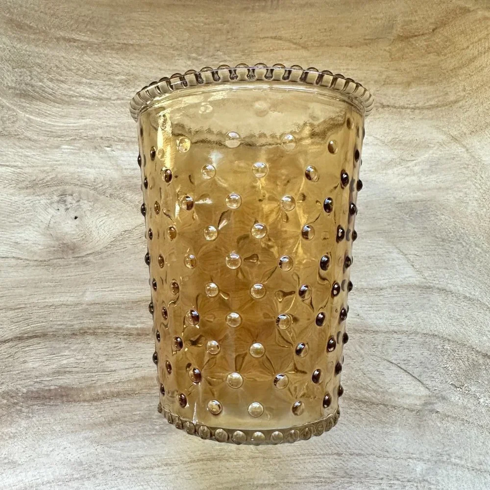 Hobnail Light Brown Glass Vase